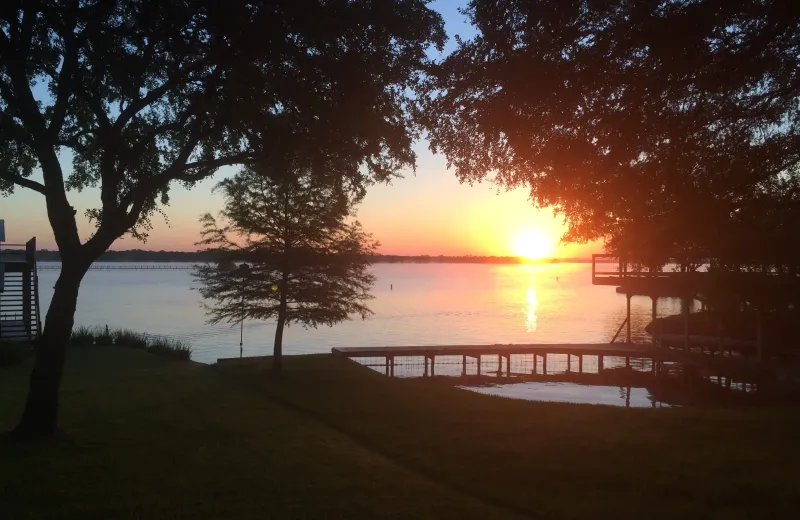 sunset near lake 